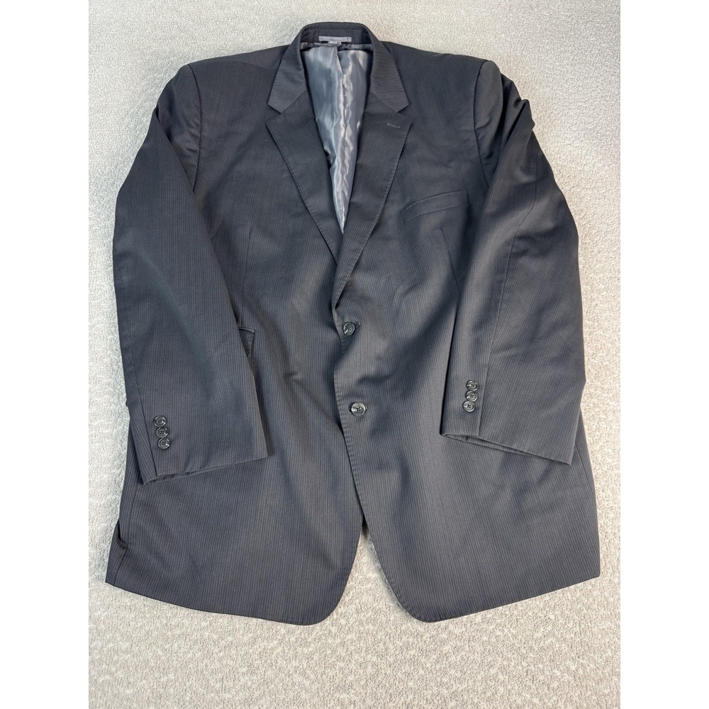 Haines And Bonner Blazer Mens‎ 52L Gray Pinstripe Wool Blend Suit Jacket Formal